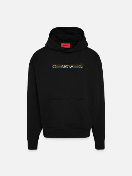 AMIRA Farbstripes Sternenband - Hoodie- made by SPREAD  - SOLID BLACK