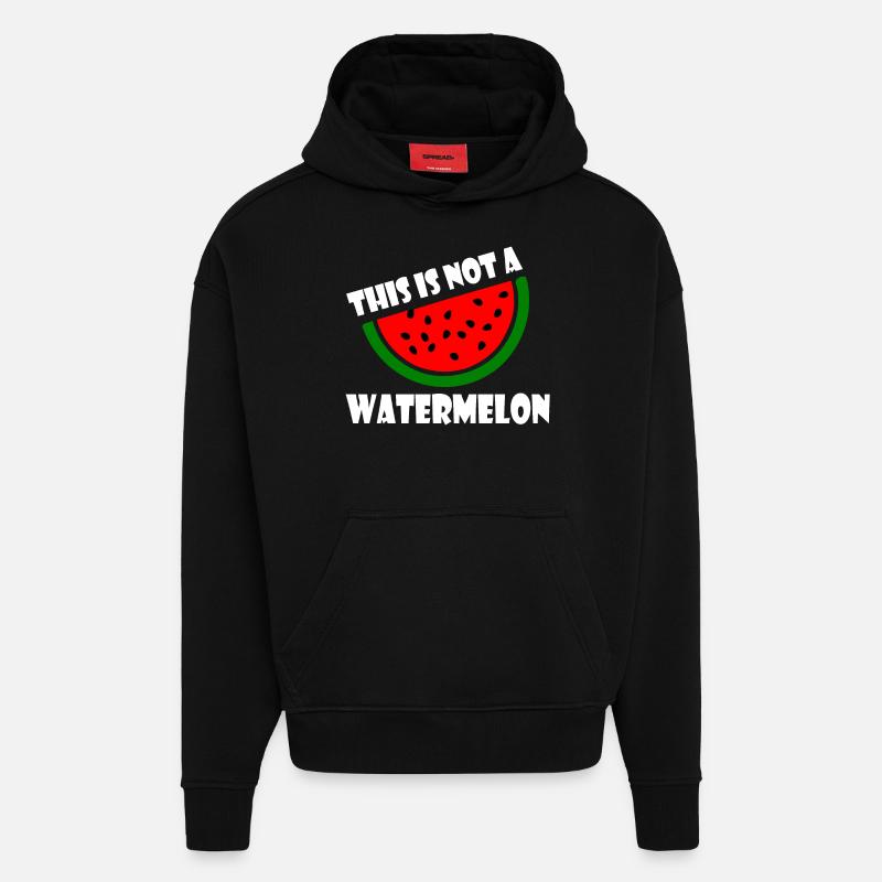 THIS IS NOT A WATERMELON - Sweat à capuche bio épais oversize fabriqué en UE - SOLID BLACK