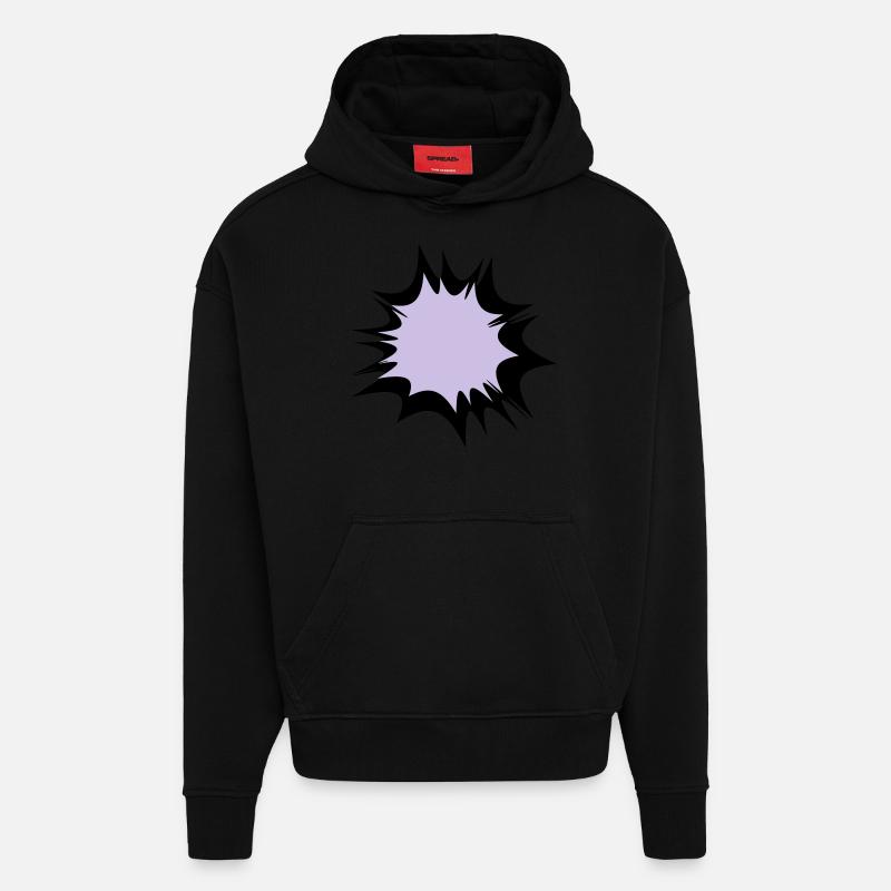 Speech comic bulle explosion - Sweat à capuche bio épais oversize fabriqué en UE - SOLID BLACK