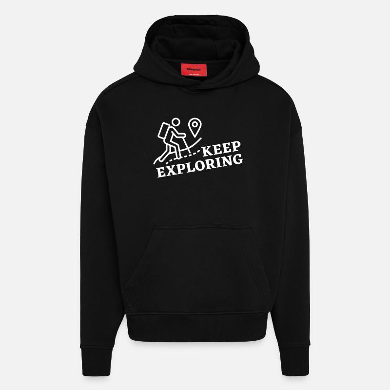 Continuez à explorer - Sweat à capuche bio épais oversize fabriqué en UE - SOLID BLACK