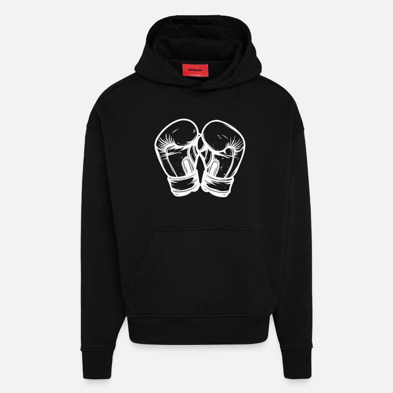 Kickboxhandschuhe Zeichnung - Hoodie- made by SPREAD  - SOLID BLACK