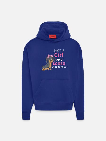 Mädchen liebt Dackel T-Shirt - Hoodie- made by SPREAD  - SOLID BLACK