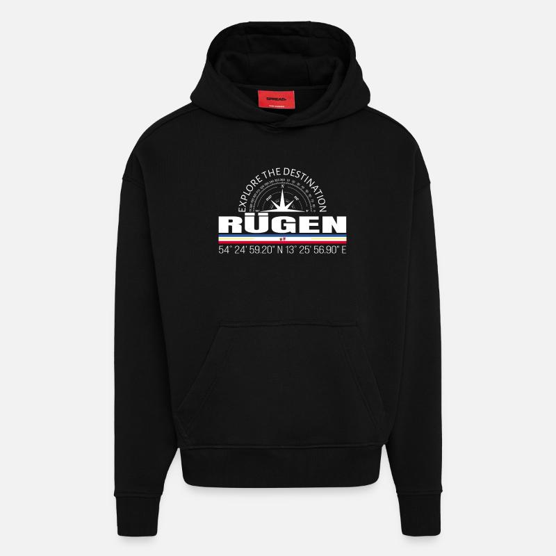 Réprimander - Sweat à capuche bio épais oversize fabriqué en UE - SOLID BLACK