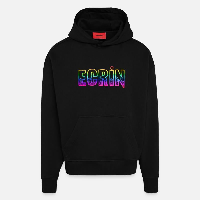 ECRIN RS Rainbow - Hoodie- made by SPREAD - SOLID BLACK