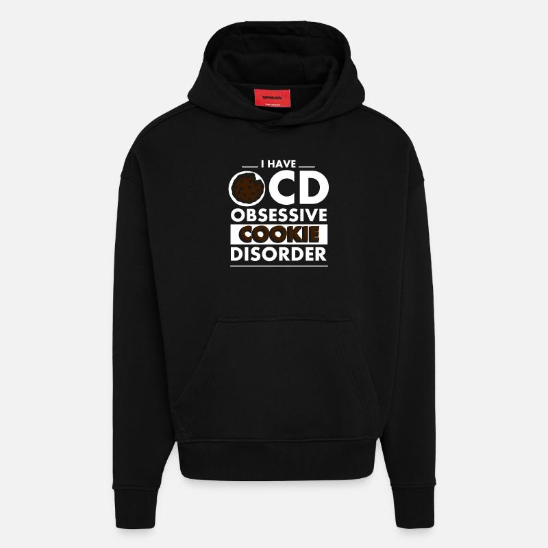 Cookie Störrung énonciations drôles - Sweat à capuche bio épais oversize fabriqué en UE - SOLID BLACK