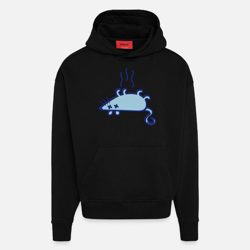 A dead mouse - Hoodie- made by SPREAD  - SOLID BLACK