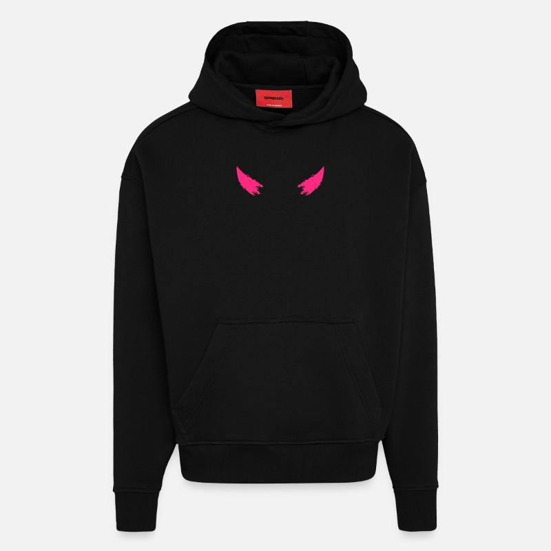 devil horns - Hoodie- made by SPREAD  - SOLID BLACK