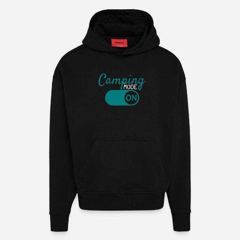 Mode de camping à - Sweat à capuche bio épais oversize fabriqué en UE - SOLID BLACK
