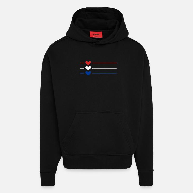 Islande - Sweat à capuche bio épais oversize fabriqué en UE - SOLID BLACK