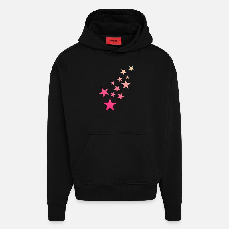 Stern Sternchen Muster Sternenhimmel - Hoodie- made by SPREAD  - SOLID BLACK