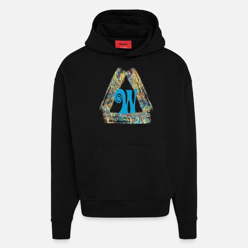 E 201 W - Sweat à capuche bio épais oversize fabriqué en UE - SOLID BLACK