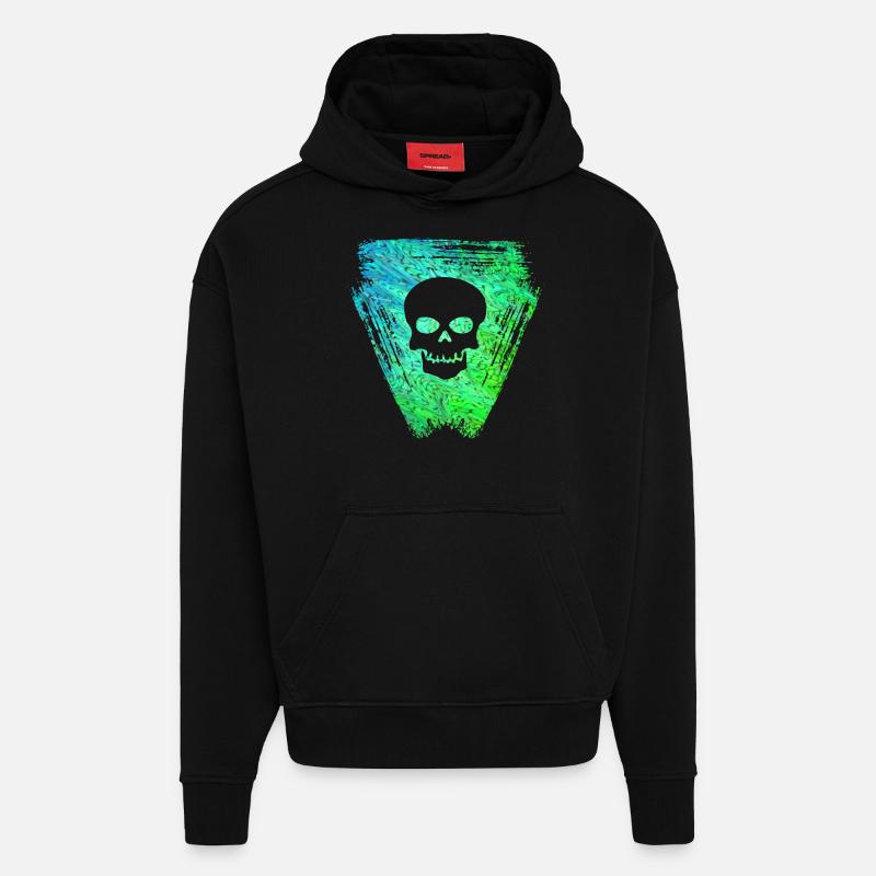 Skull 2 E 5 - Hoodie- made by SPREAD  - SOLID BLACK