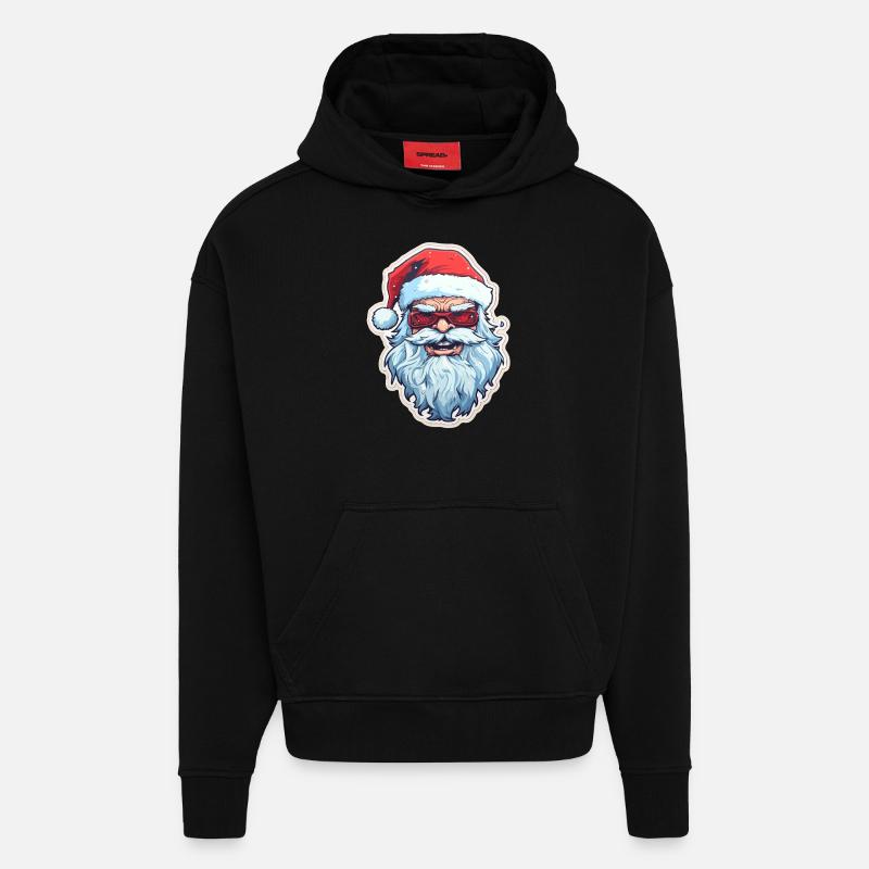 Weihnachtsmann - Illustration - Hoodie- made by SPREAD  - SOLID BLACK