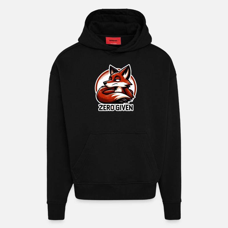 Zero Given - Fuchs Illustration - Hoodie- made by SPREAD  - SOLID BLACK