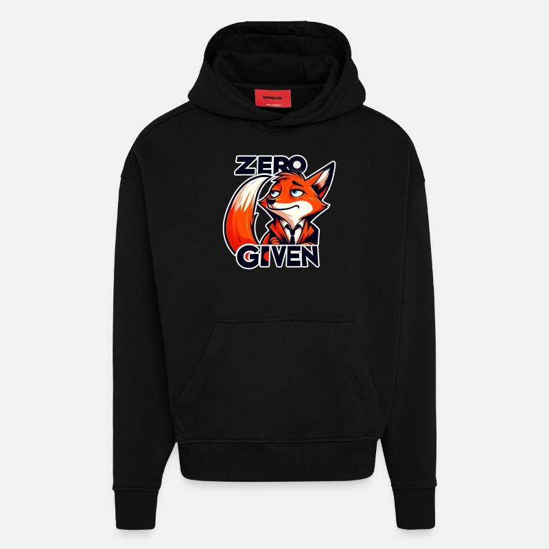 Zero Given - Fox Illustration - Hoodie- made by SPREAD  - SOLID BLACK