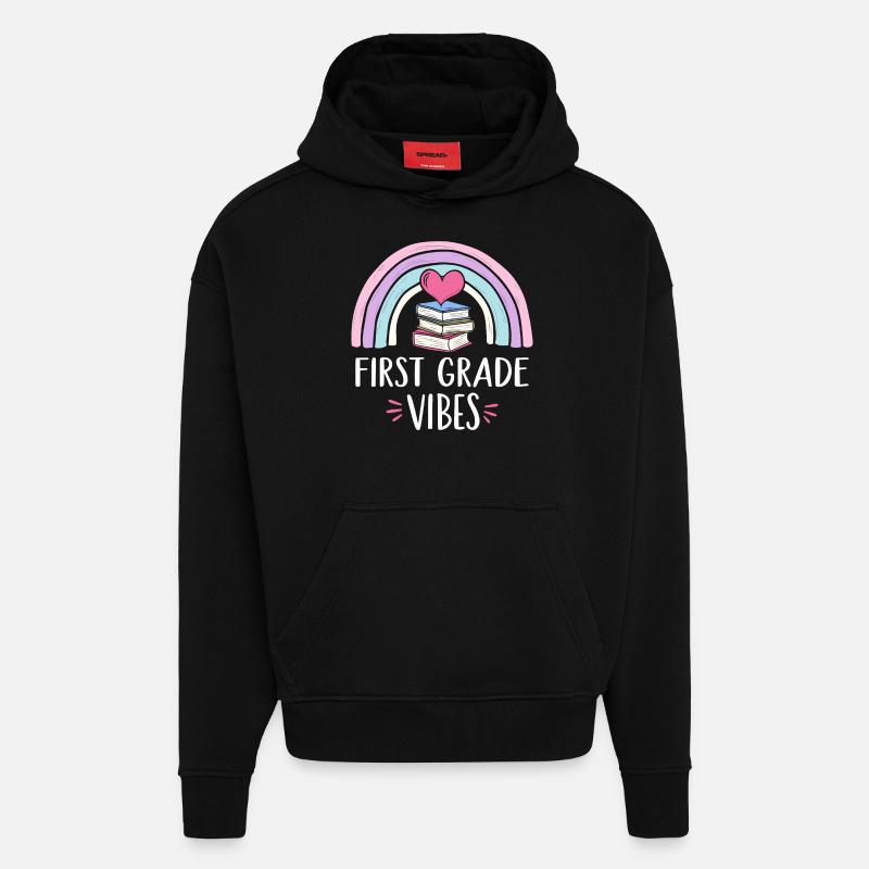 Atmosphère de première classe - Sweat à capuche bio épais oversize fabriqué en UE - SOLID BLACK