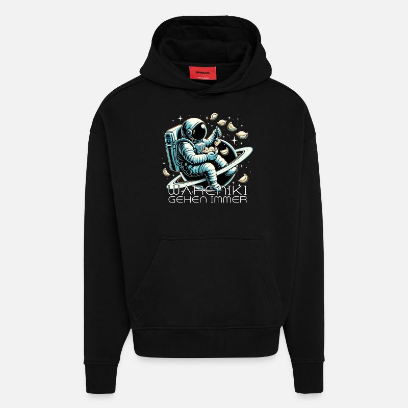 Wareniki Astronaut lecker Geschenk - Hoodie- made by SPREAD  - SOLID BLACK