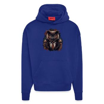 Eule mit Krawatte - Hoodie- made by SPREAD  - SOLID BLACK - Vorne