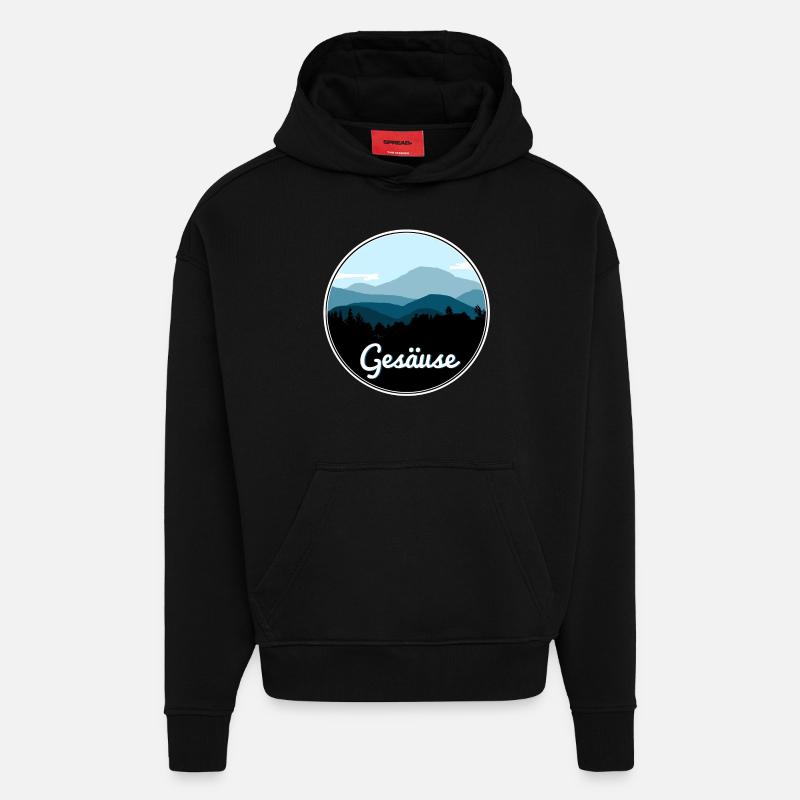 Gesäuse - Sweat à capuche bio épais oversize fabriqué en UE - SOLID BLACK