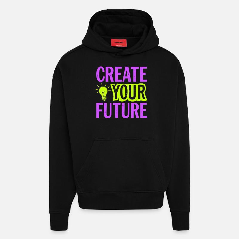 Create Your Future Light Bulb - Hoodie- made by SPREAD  - SOLID BLACK