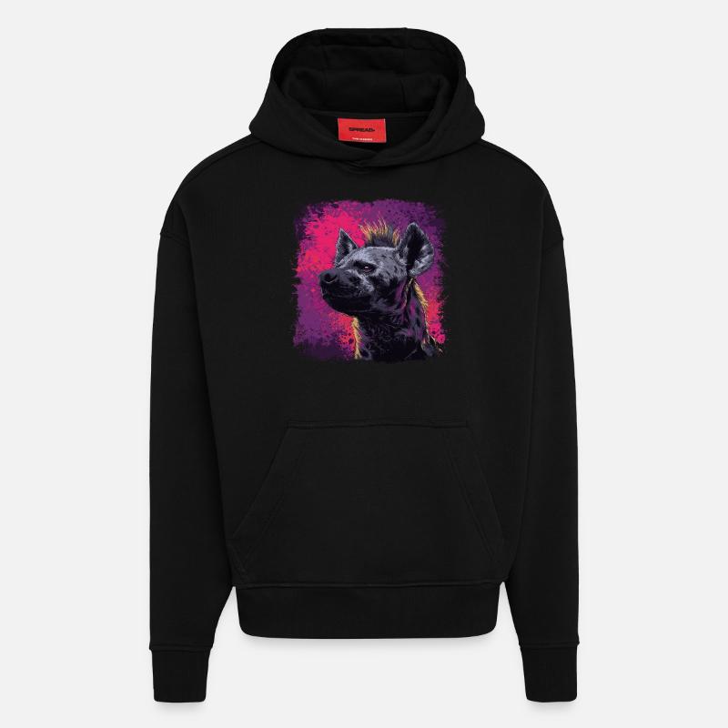 Punkrock Hyäne - Hoodie- made by SPREAD - SOLID BLACK
