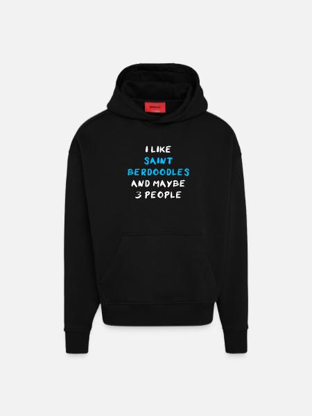 Saint Berdoodle - Hoodie- made by SPREAD  - SOLID BLACK