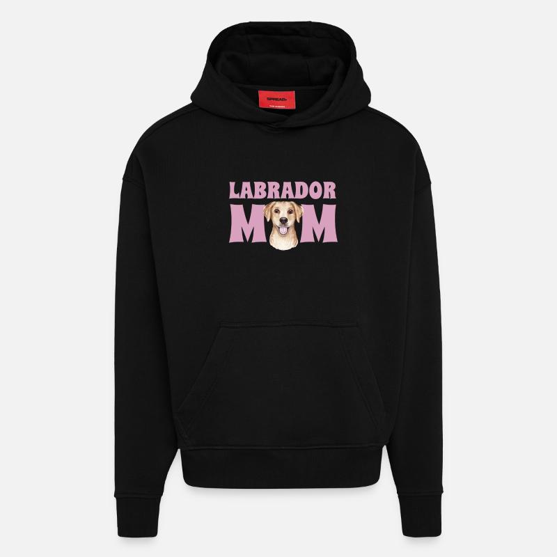 Maman Labrador - Sweat à capuche bio épais oversize fabriqué en UE - SOLID BLACK