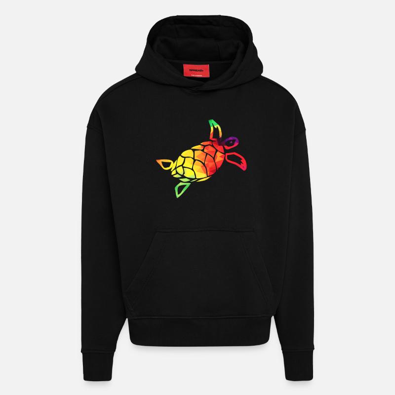 Bunte Schildkröte - Hoodie- made by SPREAD  - SOLID BLACK