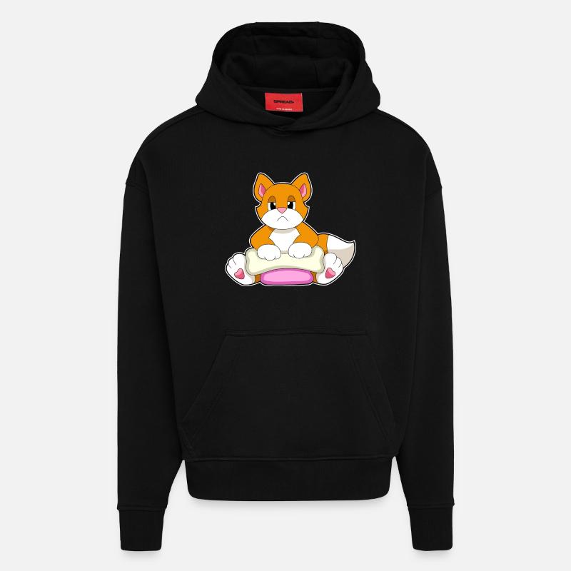 Cat Bones - Hoodie- made by SPREAD - SOLID BLACK