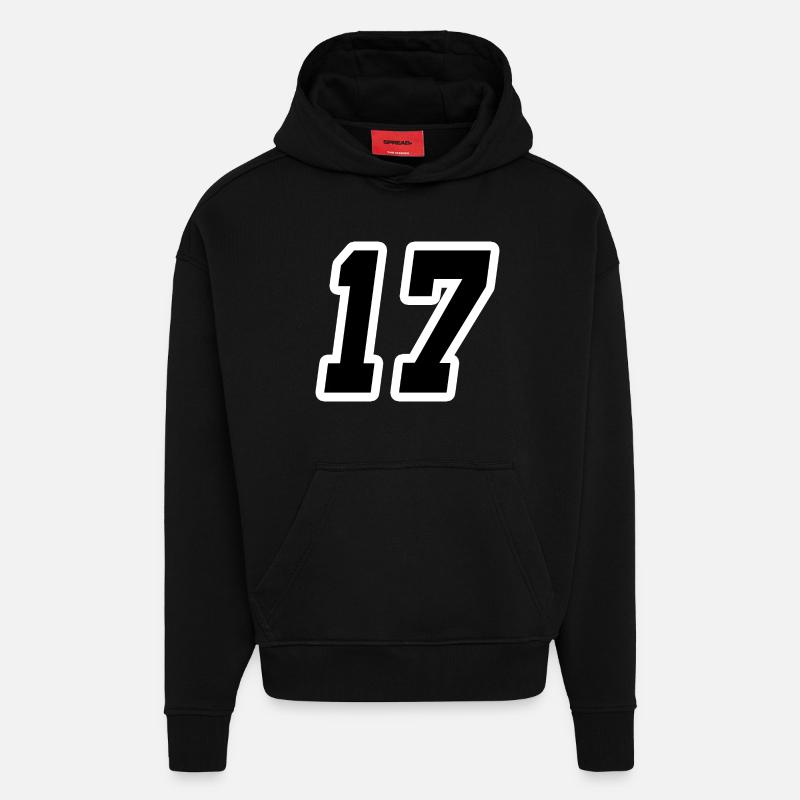 Nummer siebzehn 17 - Hoodie- made by SPREAD  - SOLID BLACK