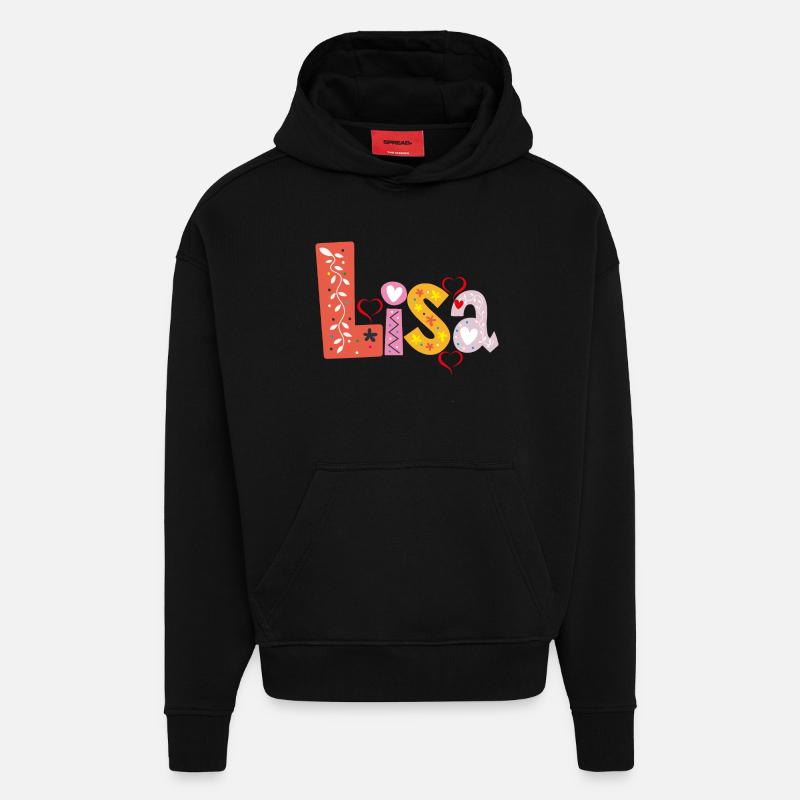 Personalized Lisa Name - Hoodie- made by SPREAD  - SOLID BLACK