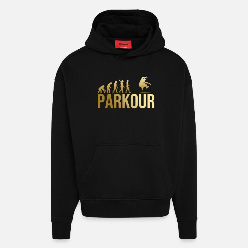 Evolution Parkour - Hoodie- made by SPREAD  - SOLID BLACK