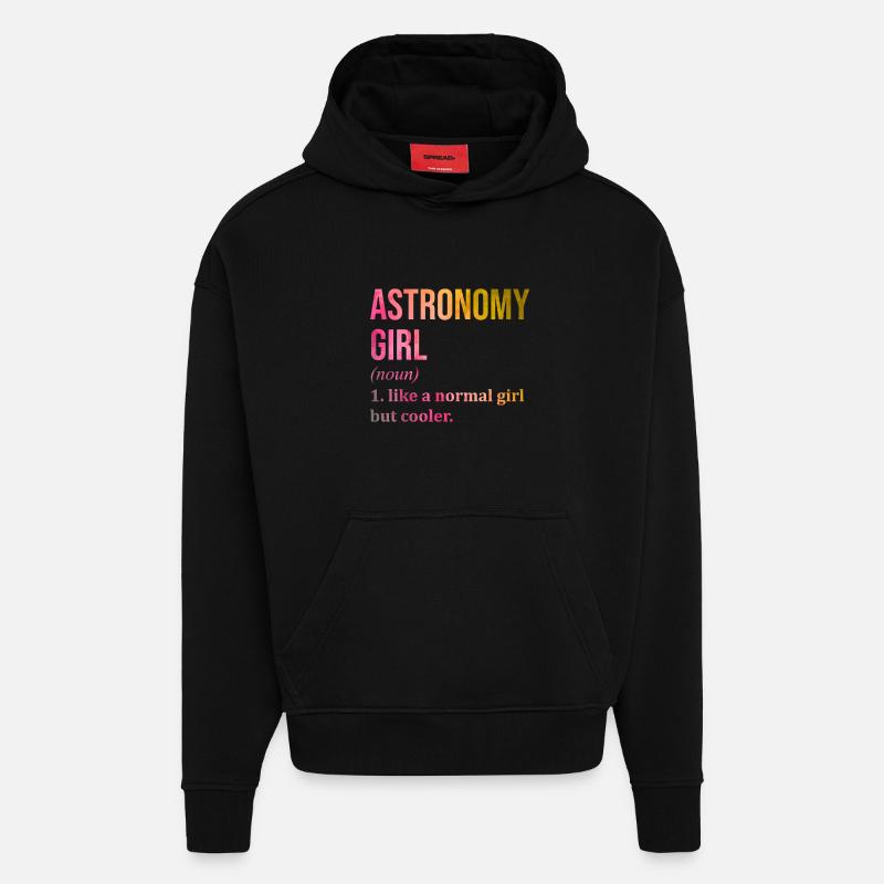 astronomie - Sweat à capuche bio épais oversize fabriqué en UE - SOLID BLACK
