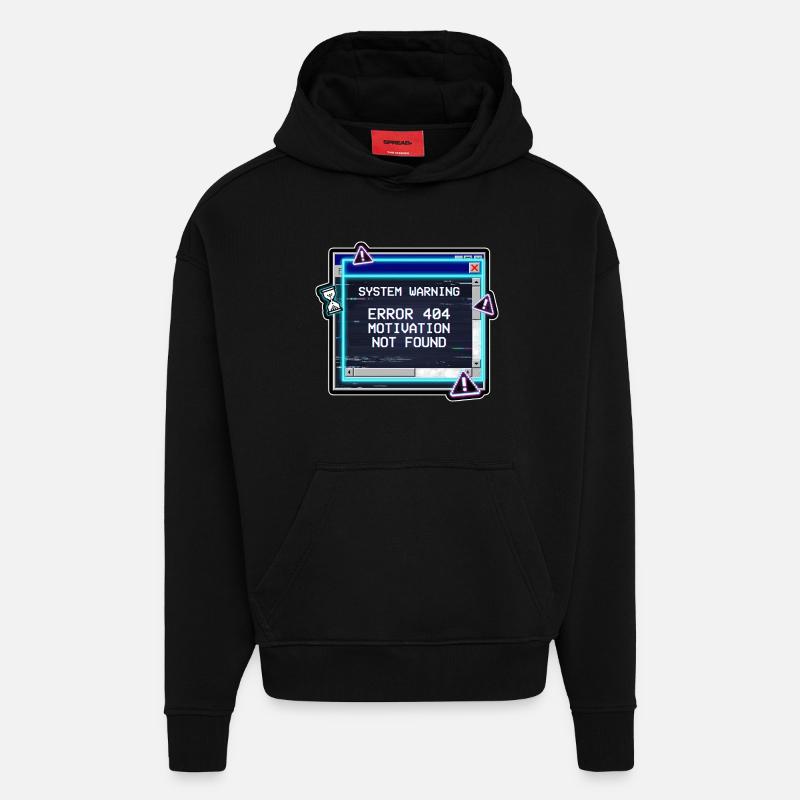 Erreur 404 : Bug de motivation - Sweat à capuche bio épais oversize fabriqué en UE - SOLID BLACK