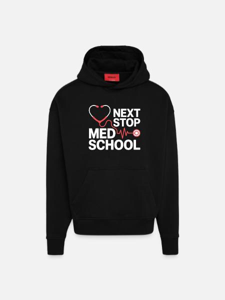 Med School Stethoscope Heart Tea - Hoodie- made by SPREAD  - SOLID BLACK