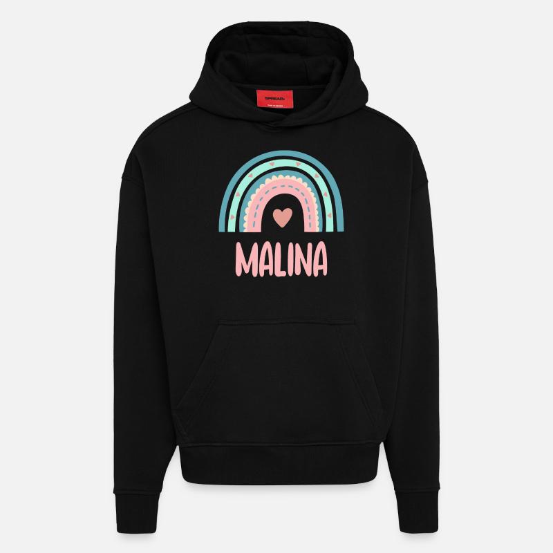 Malina Nom Rainbow Baby - Sweat à capuche bio épais oversize fabriqué en UE - SOLID BLACK