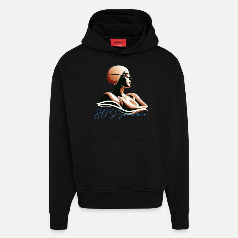 Nageur - Sweat à capuche bio épais oversize fabriqué en UE - SOLID BLACK