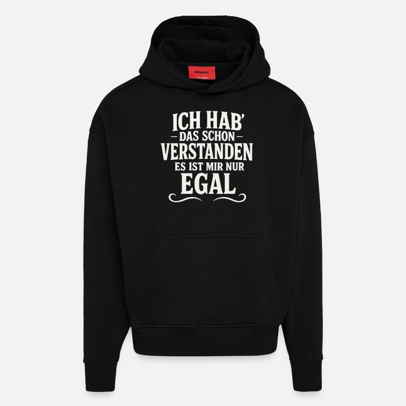 Dictons sarcastiques effrontés - Sweat à capuche bio épais oversize fabriqué en UE - SOLID BLACK