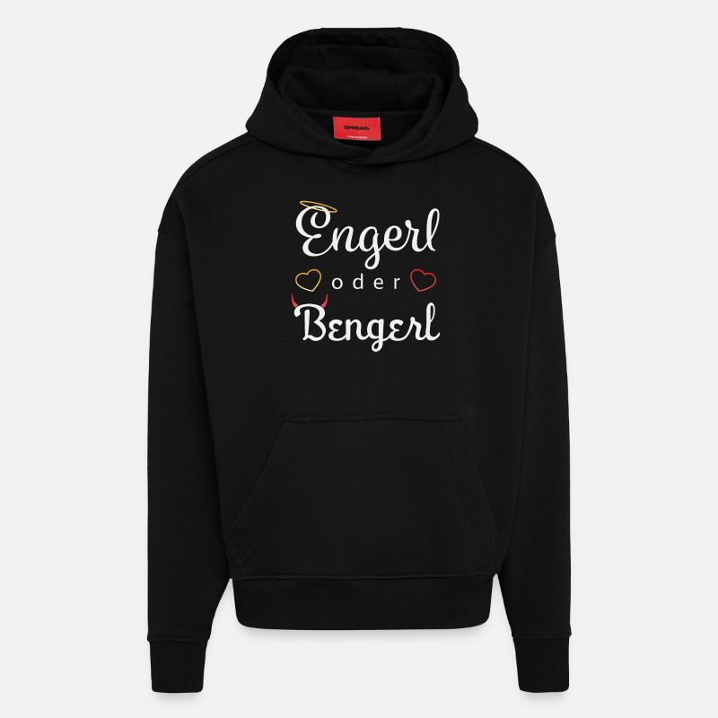 Engerl oder Bengerl - Hoodie- made by SPREAD  - SOLID BLACK
