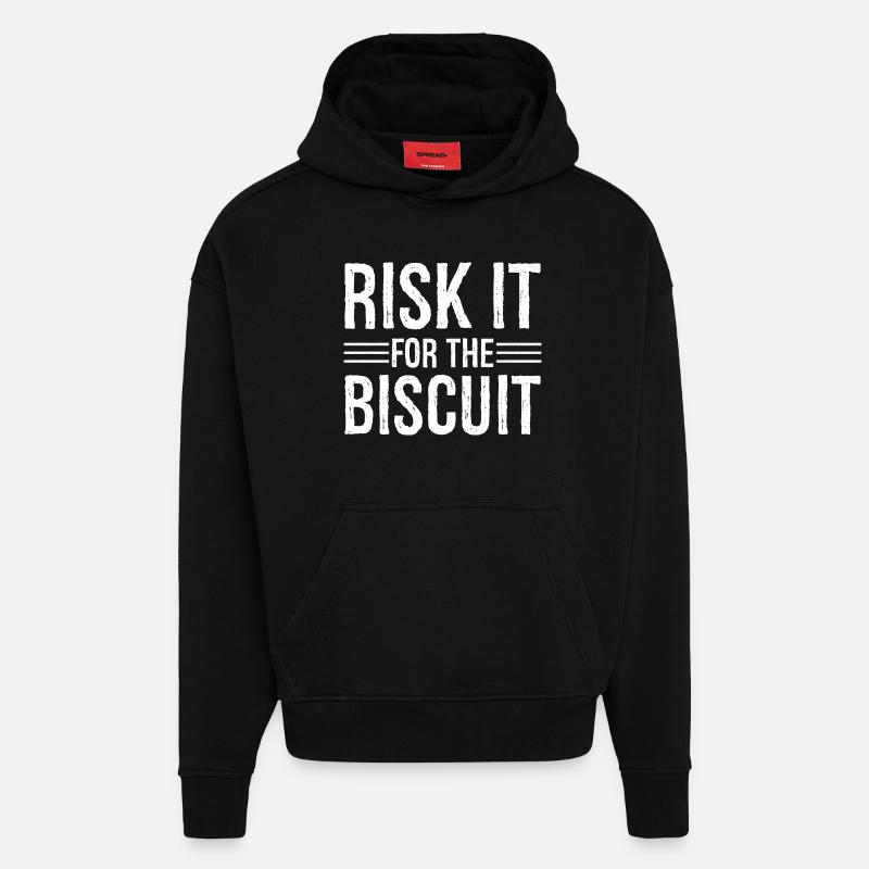 Risquez-le pour le biscuit - Sweat à capuche bio épais oversize fabriqué en UE - SOLID BLACK