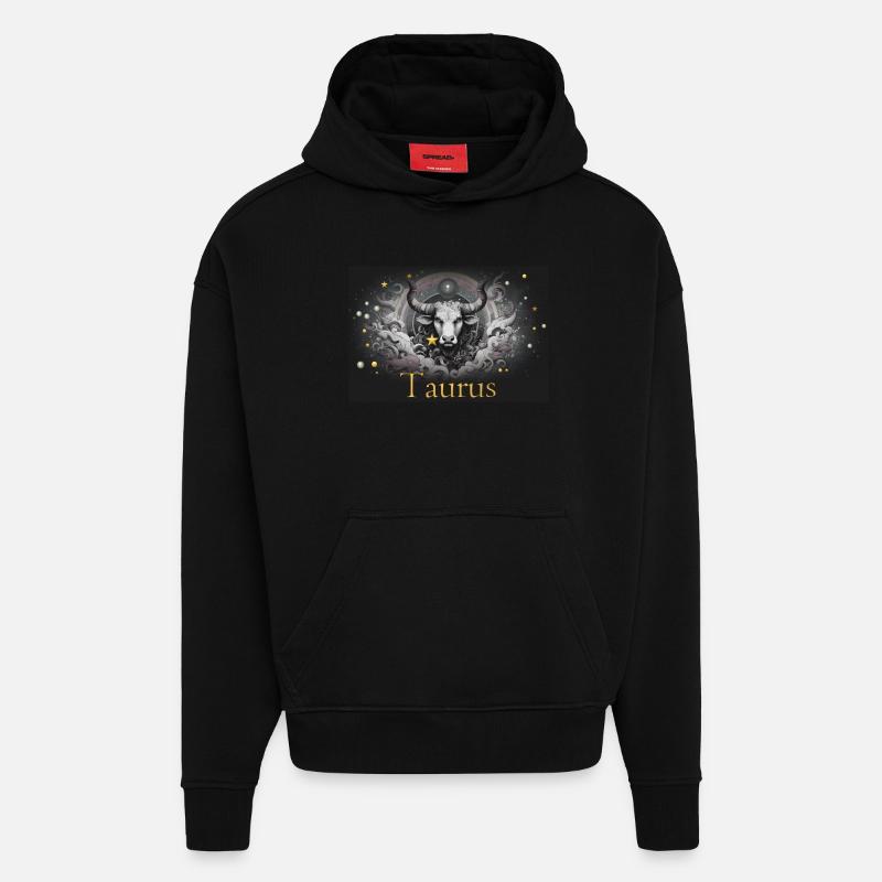 Taurus Sternzeichen Sternzeichen Stier  - Hoodie- made by SPREAD  - SOLID BLACK