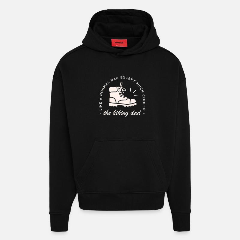 Wanderer-Vater, lustiger Wandervater, - Hoodie- made by SPREAD  - SOLID BLACK