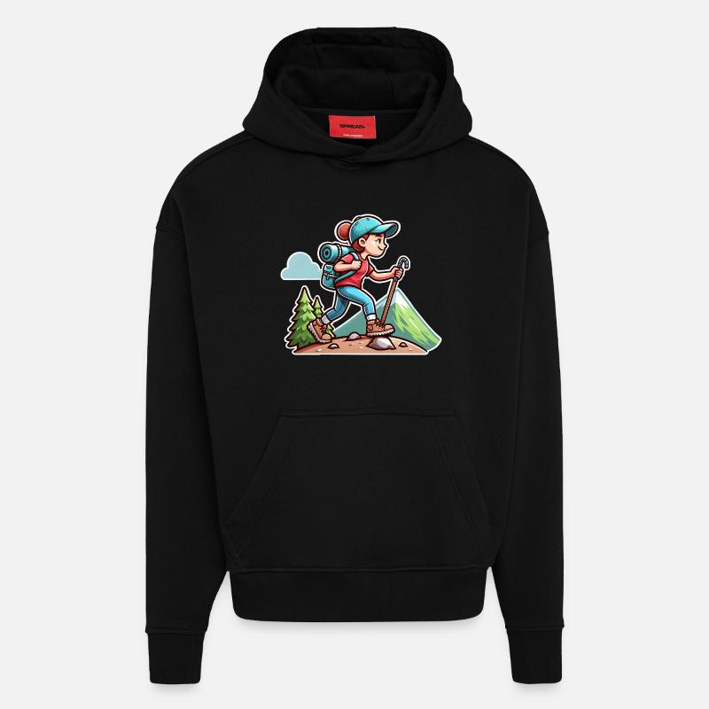 Wanderin Wandern - Hoodie- made by SPREAD - SOLID BLACK