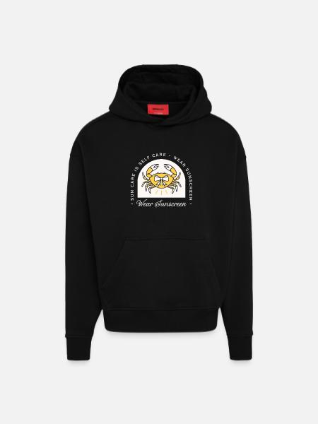 Wear sunscreen sun care spf - Hoodie- made by SPREAD - SOLID BLACK