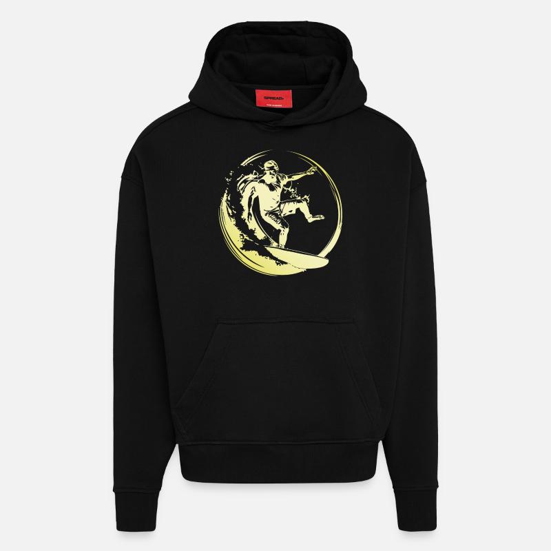 Surfer Mann - Hoodie- made by SPREAD  - SOLID BLACK
