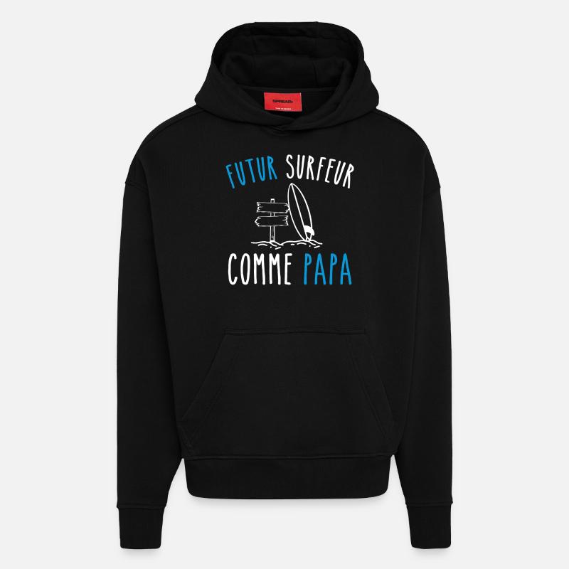 Future surfer like dad - Hoodie- made by SPREAD  - SOLID BLACK