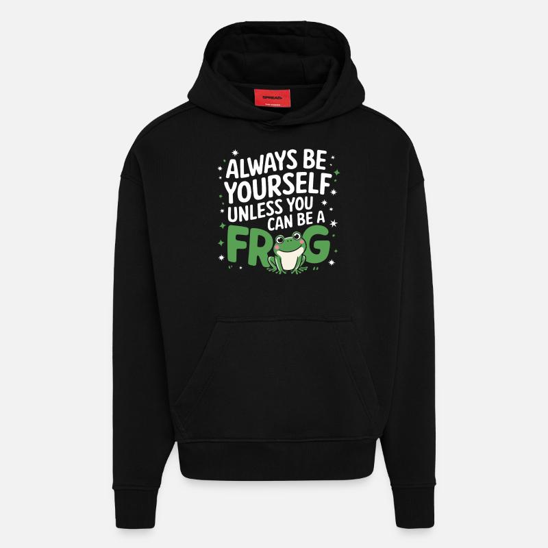 Frog Toad - Hoodie- made by SPREAD  - SOLID BLACK