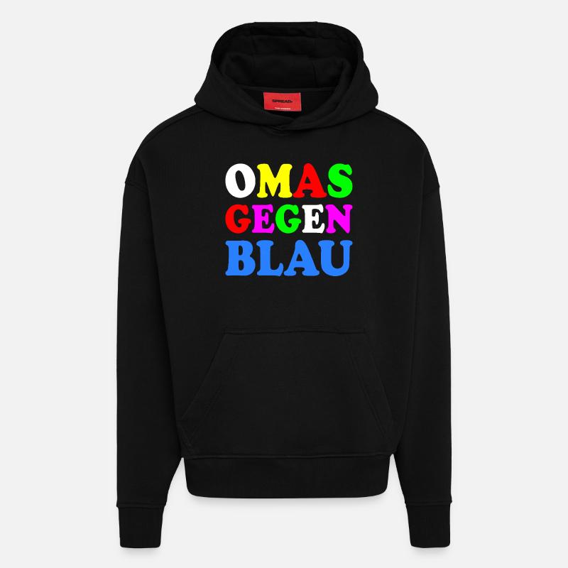 Omas gegen blau - Hoodie- made by SPREAD  - SOLID BLACK