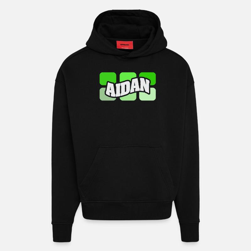 Gift for Aidan - Hoodie- made by SPREAD - SOLID BLACK