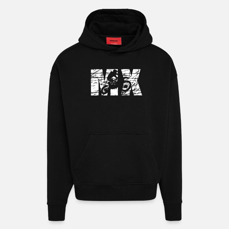 MX - Sweat à capuche bio épais oversize fabriqué en UE - SOLID BLACK